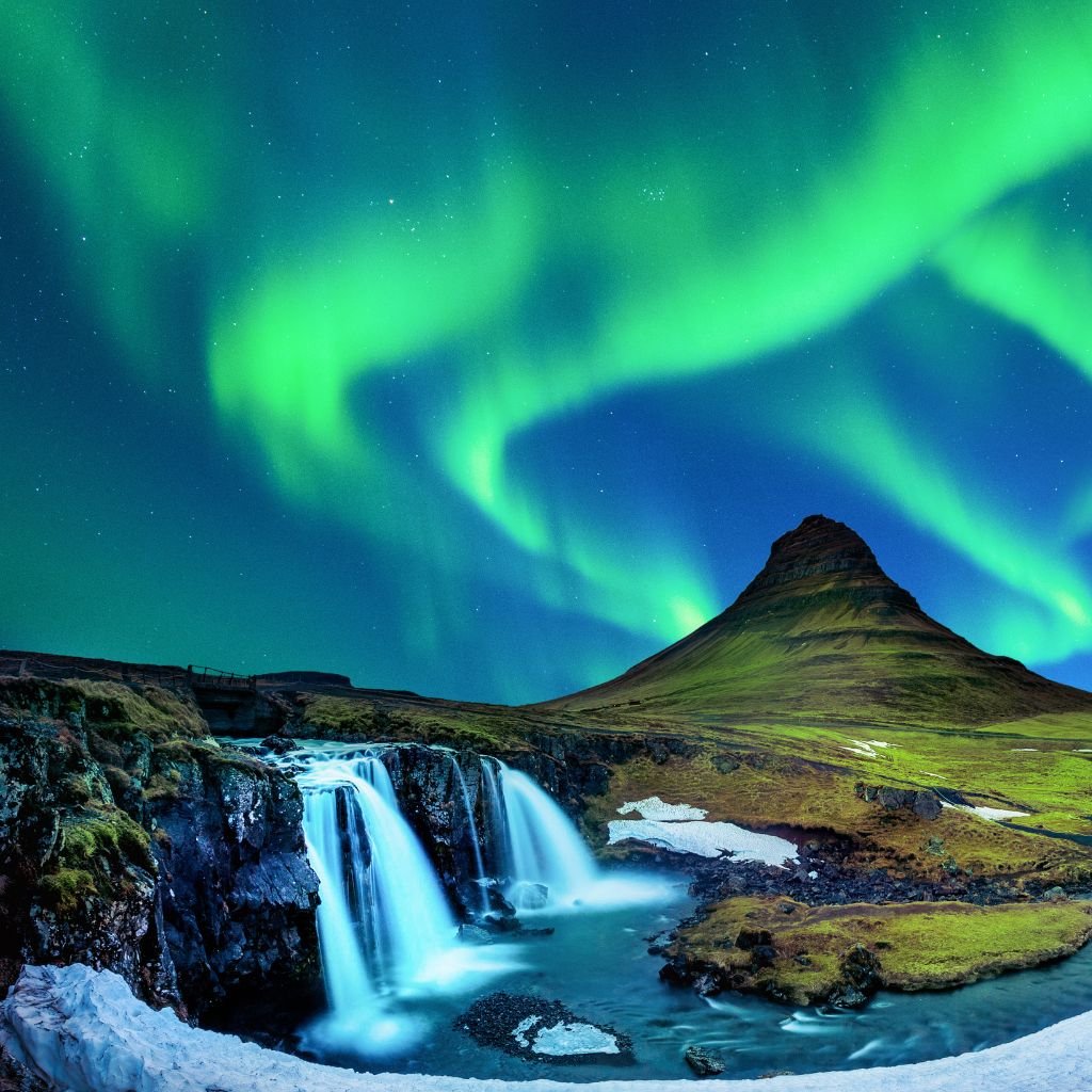 Aurora Boreal em Snaefellsnes, Islândia 